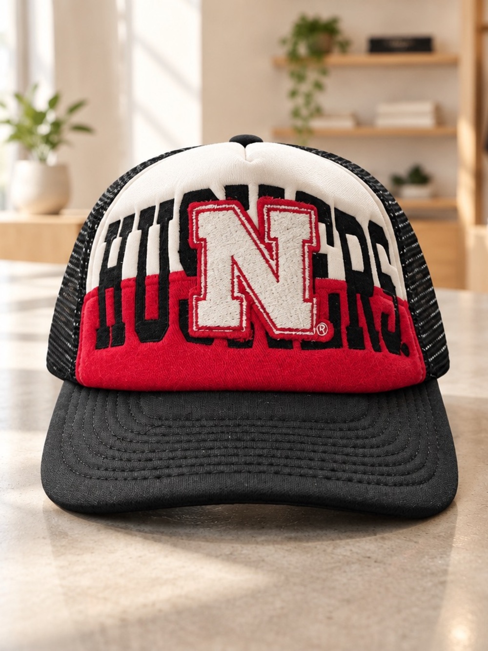 NWT Youth Overstuff Nebraska Huskers Red Cream Black Truckers Hat Baseball Cap